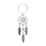 Dream Catcher Key Ring Buckle Pendant Jewelry Gift Pink Green Beads Dreamcatcher Feather Wind Chimes Keychain