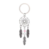 Dream Catcher Key Ring Buckle Pendant Jewelry Gift Pink Green Beads Dreamcatcher Feather Wind Chimes Keychain